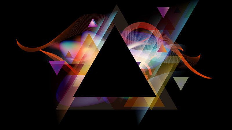 Abstract Geometric Shapes — Black, Dynamic, Digital Art, Triangles