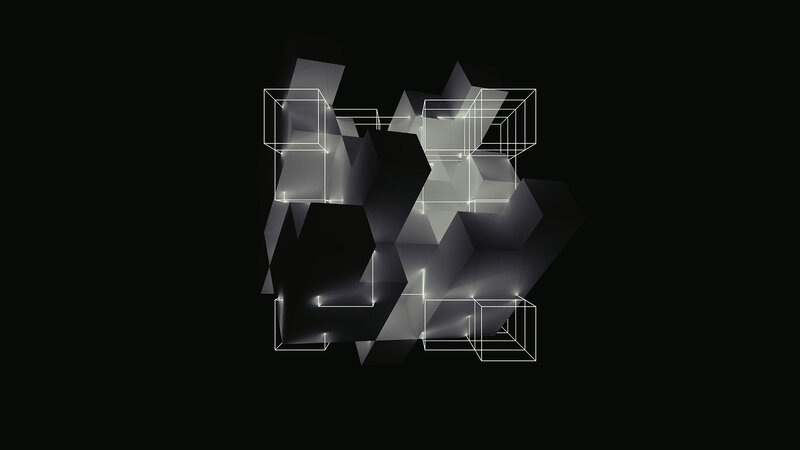 Abstract Geometric Shapes — Black, Minimalist, Digital Art, Cubes