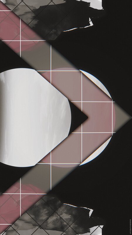 Abstract Geometric Shapes — Black, Minimalist, Grid Lines