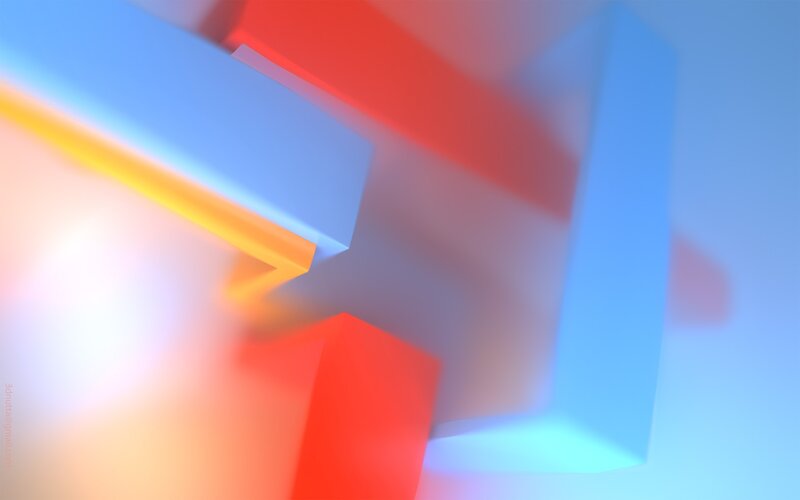 Abstract Geometric Shapes — Blue, Calm, Digital Art, Blocks, Light