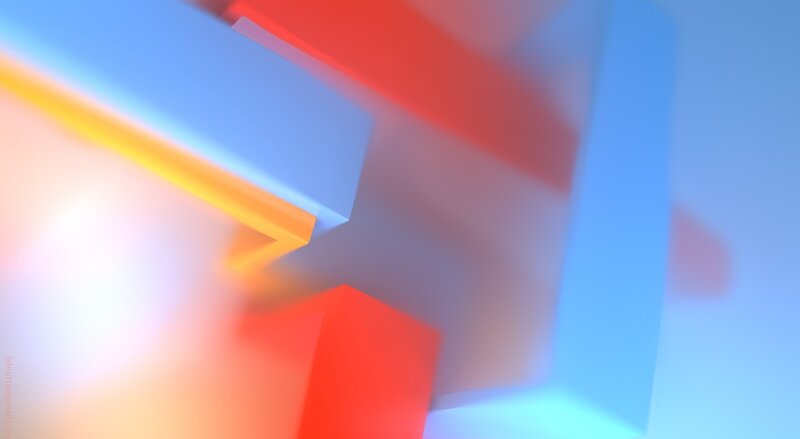 Abstract Geometric Shapes — Blue, Calm, Digital Art, Blocks