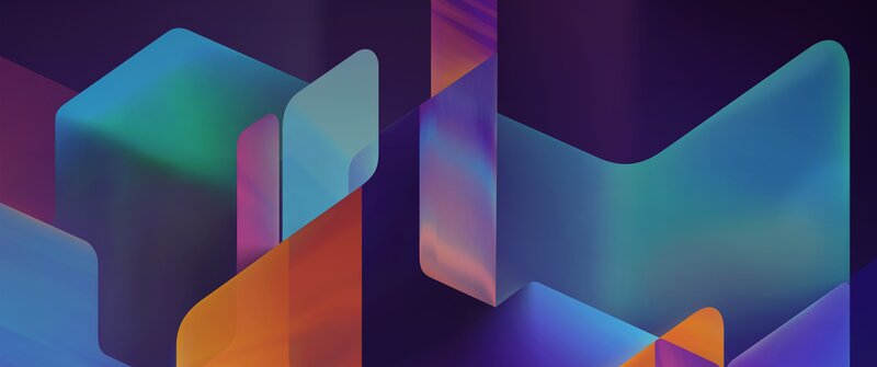 Abstract Geometric Shapes — Blue, Calm, Digital Art, Cubes