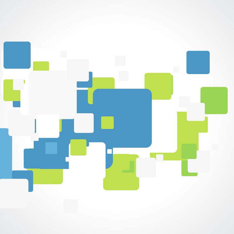 Abstract Geometric Shapes — Blue, Calm, Squares