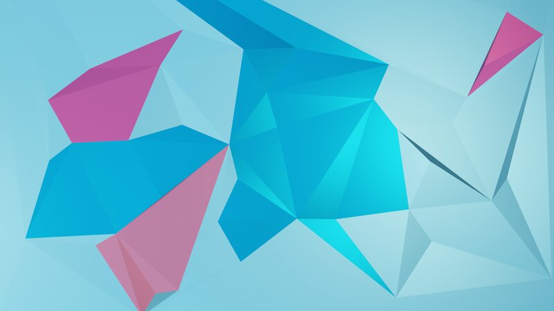 Abstract Geometric Shapes — Blue, Calm, Triangles, Pink