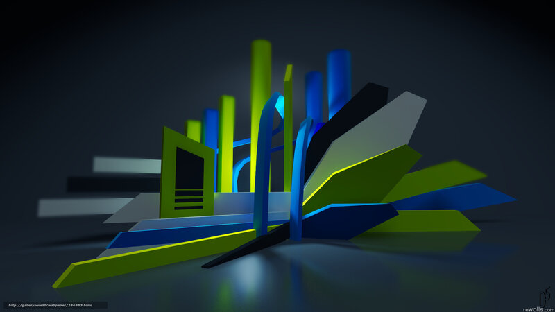 Abstract Geometric Shapes — Blue, Dark