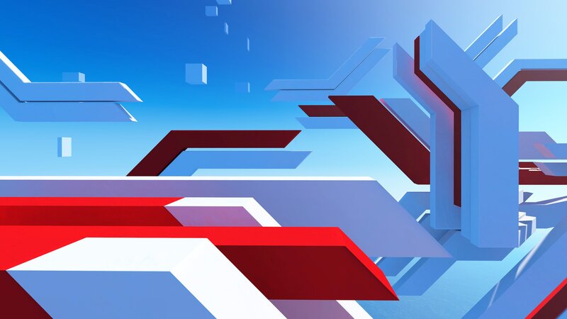 Abstract Geometric Shapes — Blue, Dynamic, 3d Render