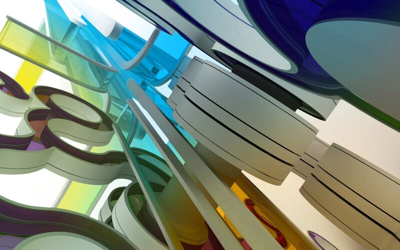 Abstract Geometric Shapes — Blue, Dynamic, 3d Render, Tubes