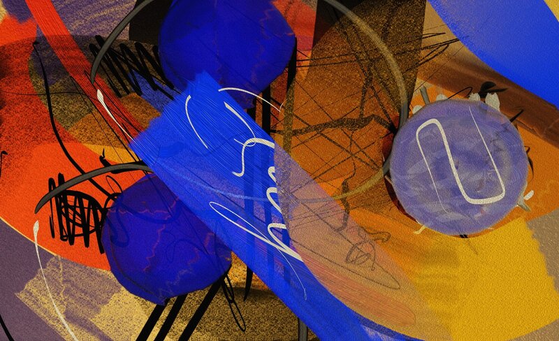 Abstract Geometric Shapes — Blue, Dynamic, Circles, Lines