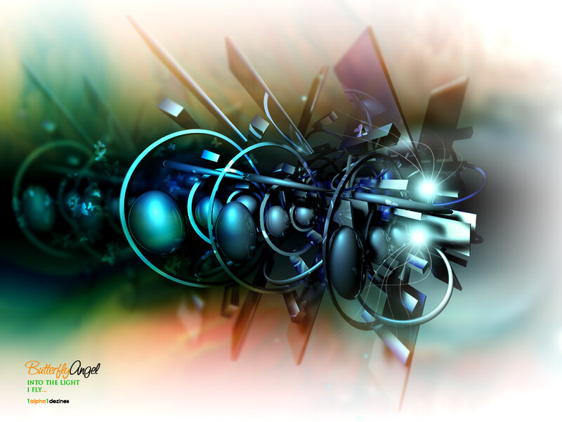 Abstract Geometric Shapes — Blue, Dynamic, Digital Art, Circles, Spheres