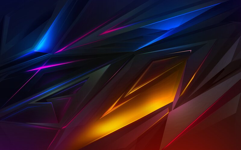 Abstract Geometric Shapes — Blue, Dynamic, Digital Art, Lines