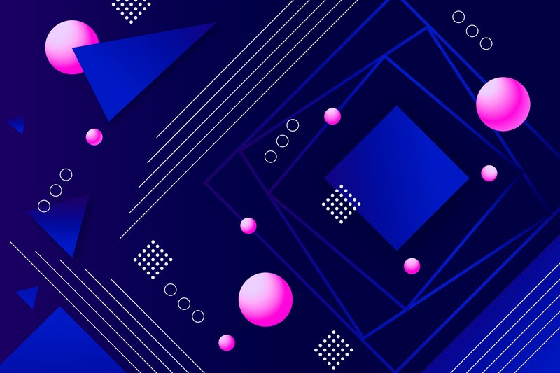 Abstract Geometric Shapes — Blue, Dynamic, Vector Art, Spheres
