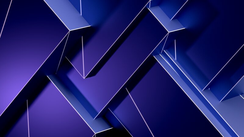 Abstract Geometric Shapes — Blue, Minimalist