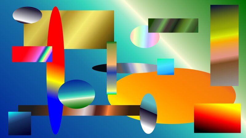 Abstract Geometric Shapes — Blue, Vibrant, Circles