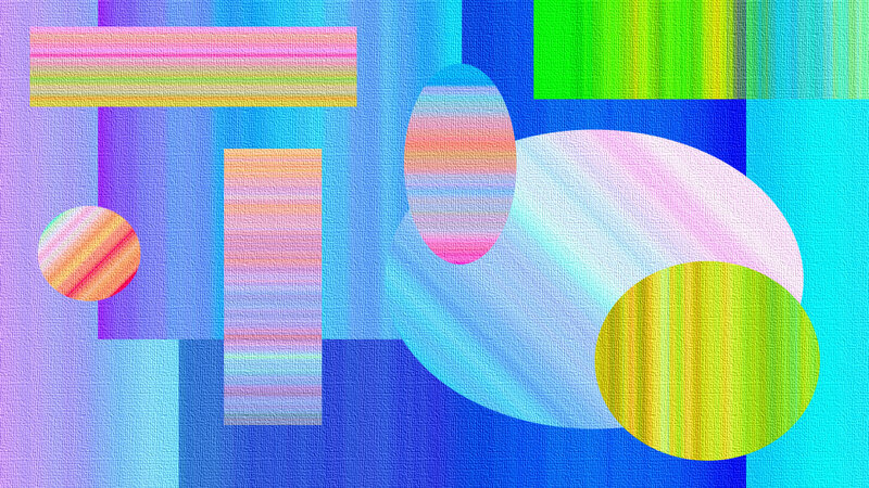 Abstract Geometric Shapes — Blue, Vibrant