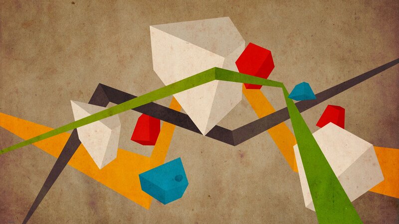 Abstract Geometric Shapes — Brown, Calm, Cubes, Lines, Green