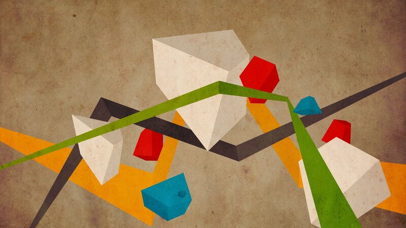 Abstract Geometric Shapes — Brown, Calm, Cubes, Lines