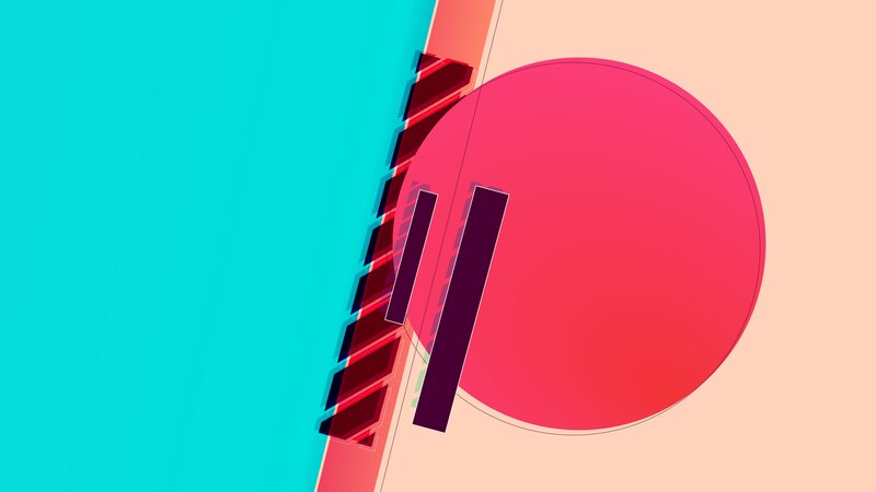 Abstract Geometric Shapes — Cyan