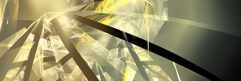 Abstract Geometric Shapes — Gold, Dramatic, Digital Art, Yellow Light