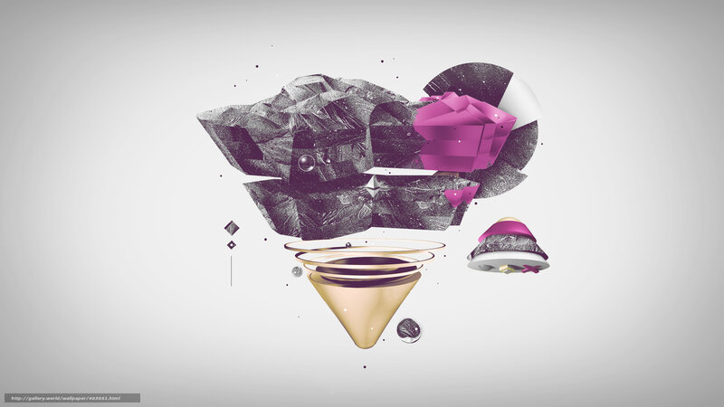 Abstract Geometric Shapes — Gray, Calm, Digital Art