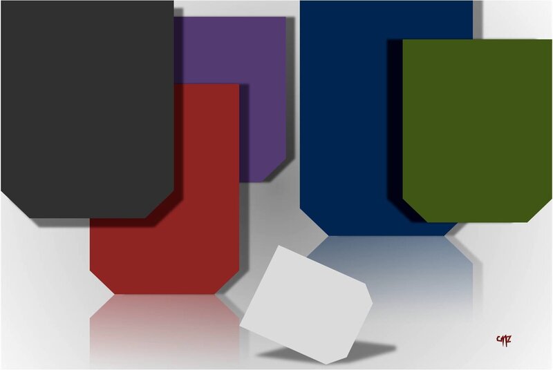 Abstract Geometric Shapes — Gray, Calm