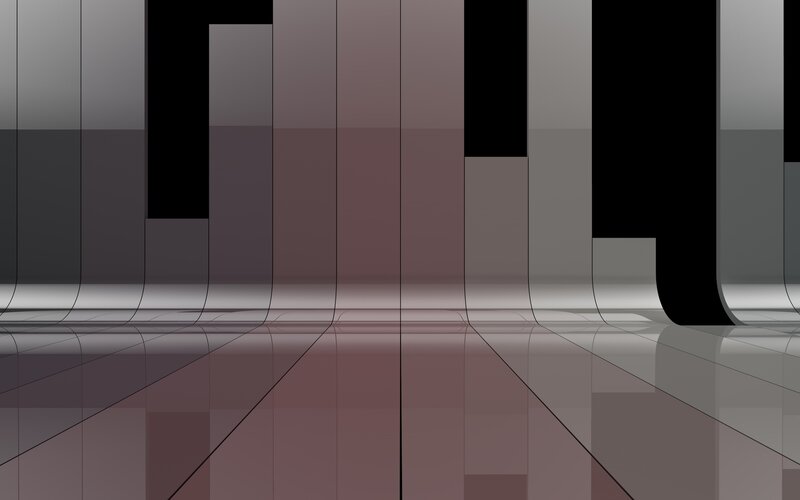 Abstract Geometric Shapes — Gray, Minimalist, 3d Render, Vertical Bars