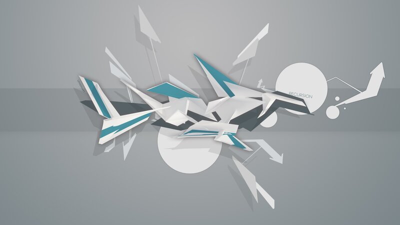 Abstract Geometric Shapes — Gray, Neutral, Digital Art