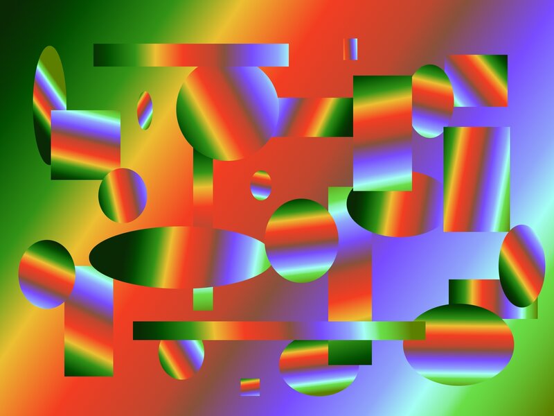 Abstract Geometric Shapes — Green, Vibrant