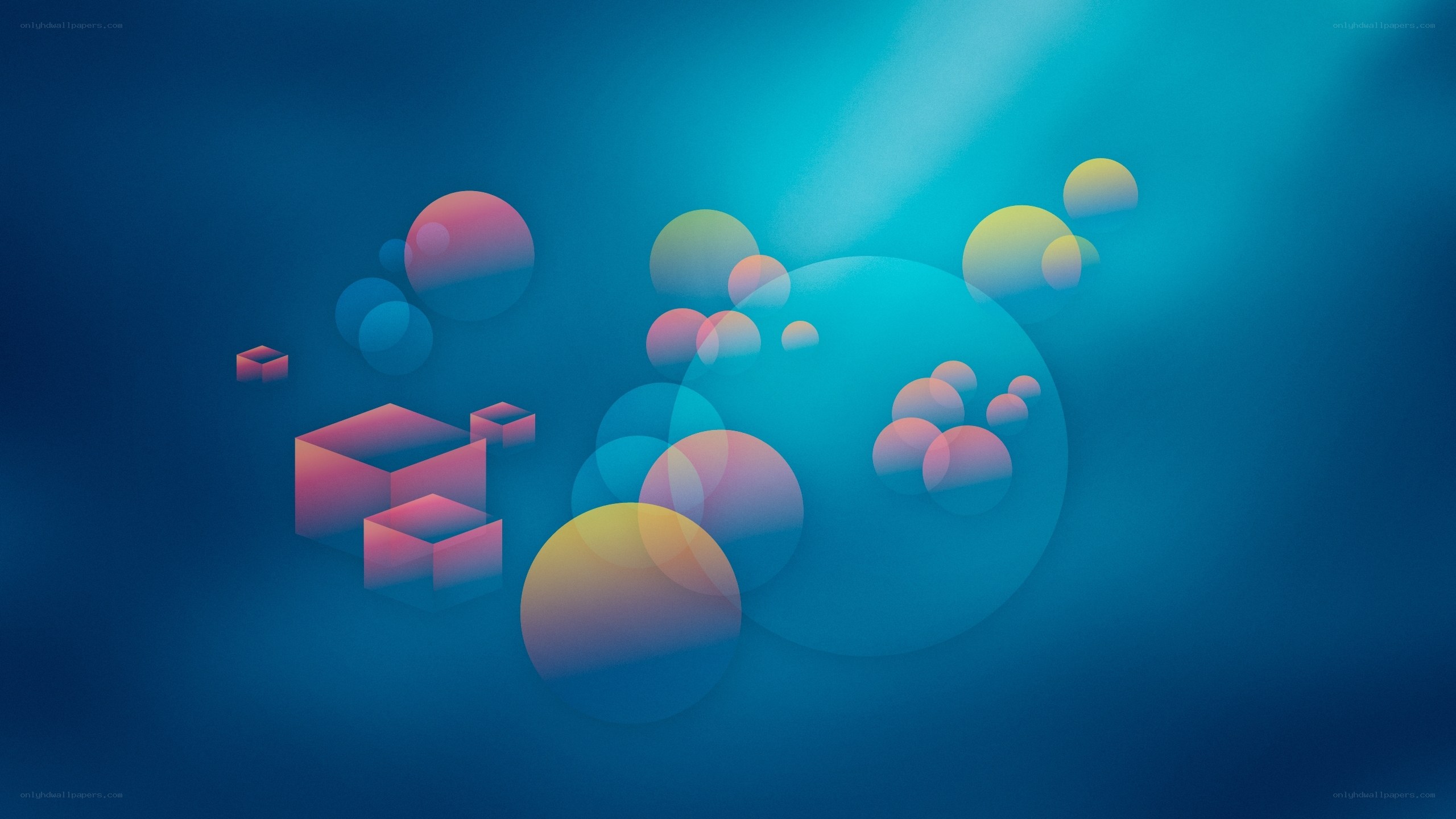 Abstract geometric shapes in blue