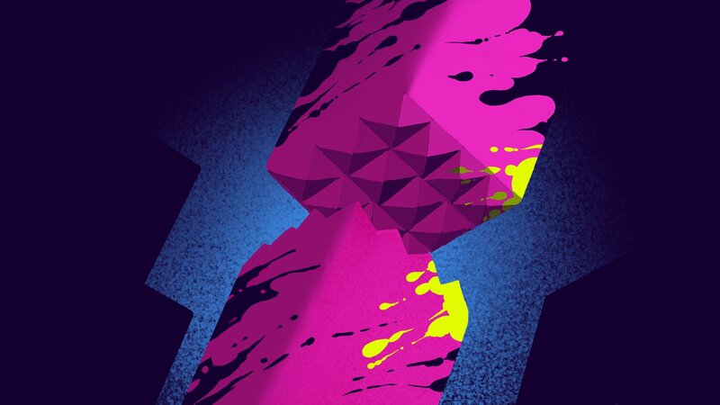 Abstract Geometric Shapes — Magenta, Dramatic