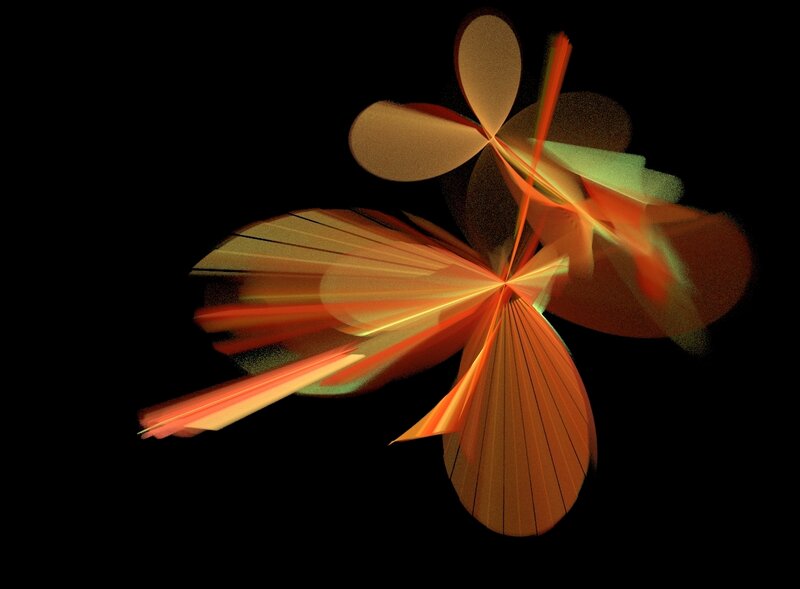 Abstract Geometric Shapes — Orange, Dynamic, Digital Art