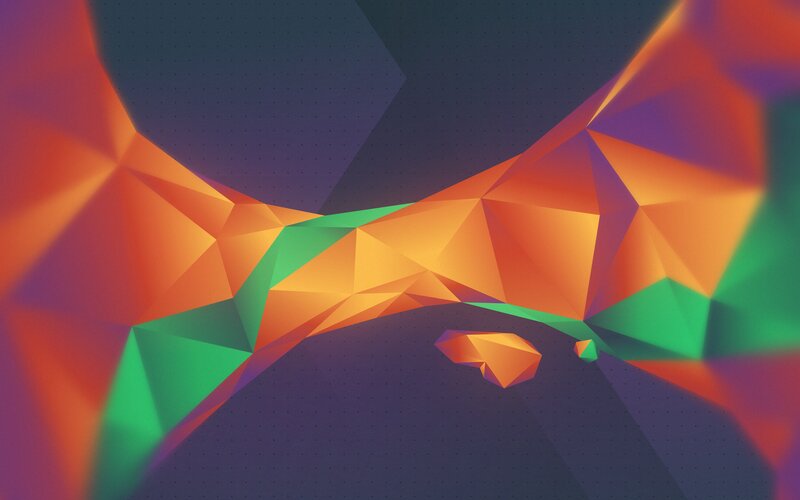 Abstract Geometric Shapes — Orange, Dynamic, Digital Art, Triangles