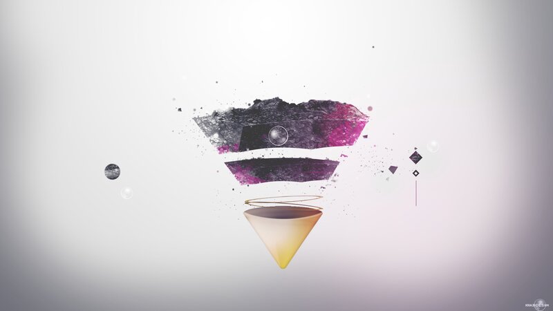 Abstract Geometric Shapes — Purple, Calm, Digital Art