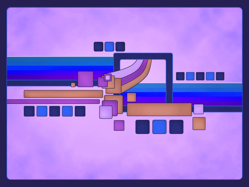 Abstract Geometric Shapes — Purple, Calm, Squares