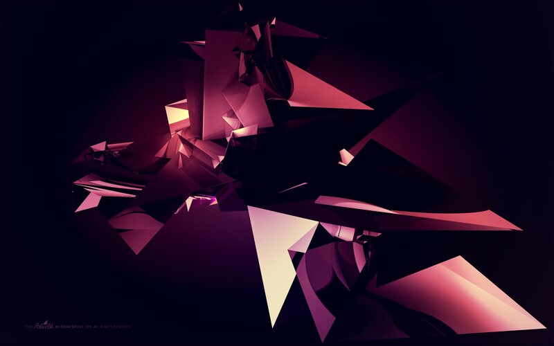 Abstract Geometric Shapes — Purple, Dramatic, Digital Art