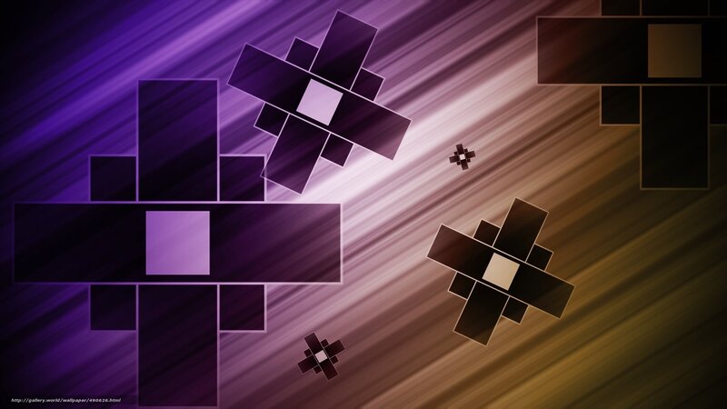 Abstract Geometric Shapes — Purple, Dynamic, Digital Art, Squares
