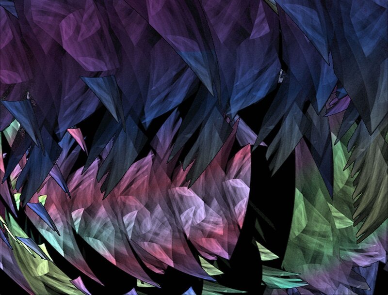 Abstract Geometric Shapes — Purple, Mysterious, Digital Art
