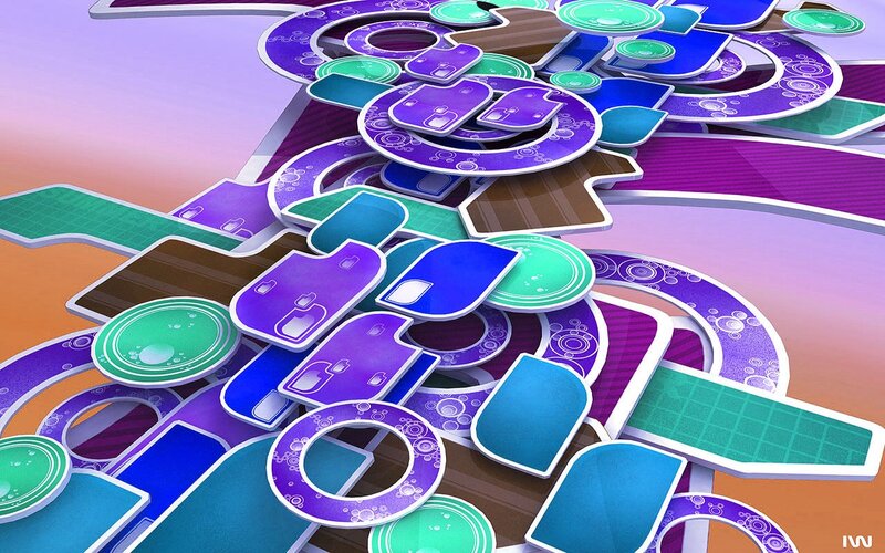 Abstract Geometric Shapes — Purple, Vibrant