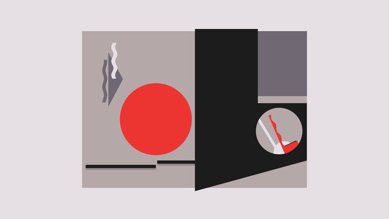 Abstract Geometric Shapes — Red, Calm, Red Circle
