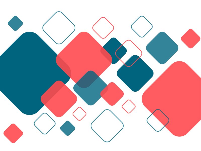 Abstract Geometric Shapes — Red, Calm, Vector Art