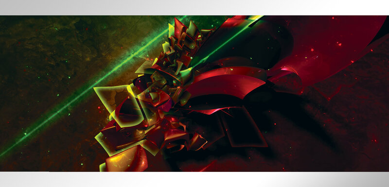 Abstract Geometric Shapes — Red, Dramatic