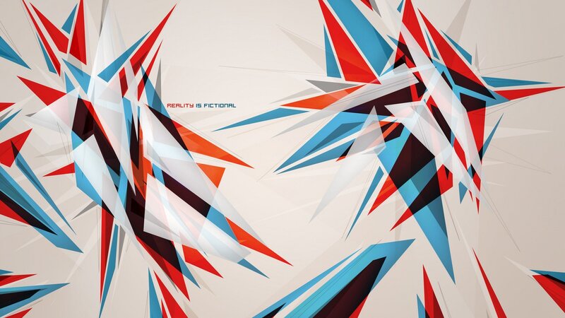 Abstract Geometric Shapes — Red, Dynamic, Text