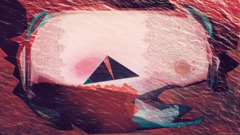 Abstract Geometric Shapes — Red, Dystopian
