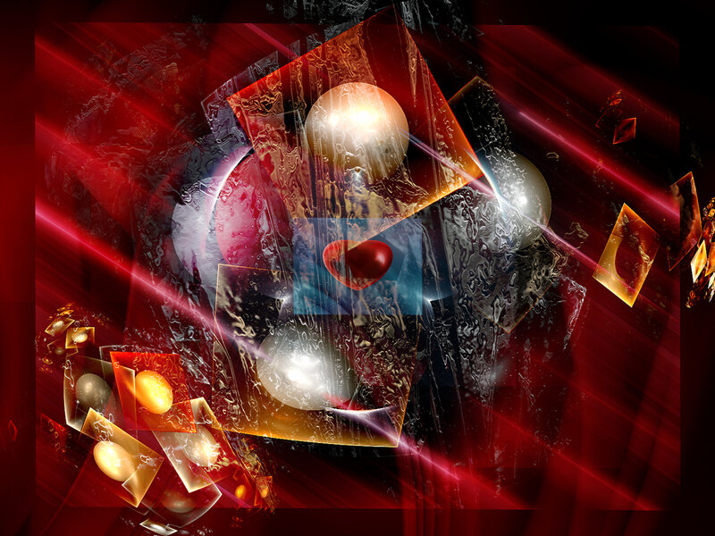 Abstract Geometric Shapes — Red
