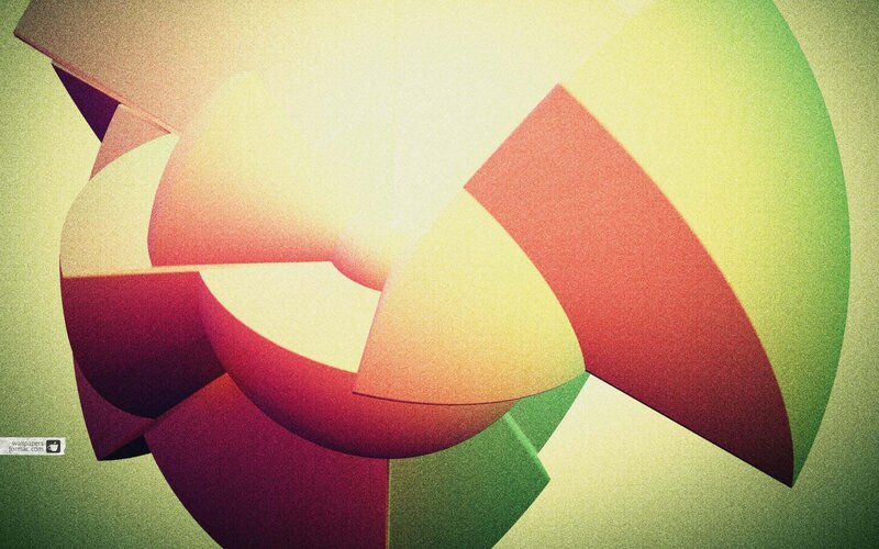 Abstract Geometric Shapes — Red, Vibrant, Colorful