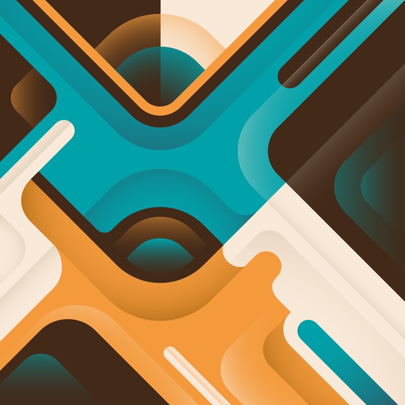 Abstract Geometric Shapes — Teal, Dynamic