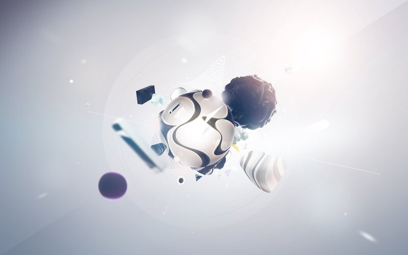 Abstract Geometric Shapes — White, Serene, 3d Render