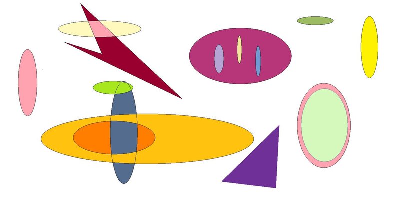 Abstract Geometric Shapes — Yellow, Calm, Ovals