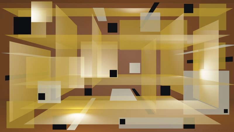 Abstract Geometric Shapes — Yellow, Calm, Squares