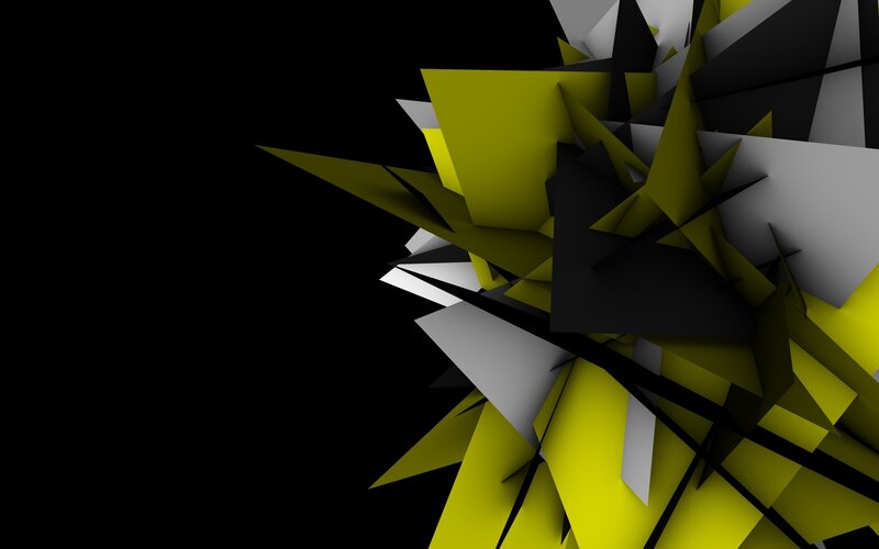 Abstract Geometric Shapes — Yellow, Dynamic, 3d Render, Black