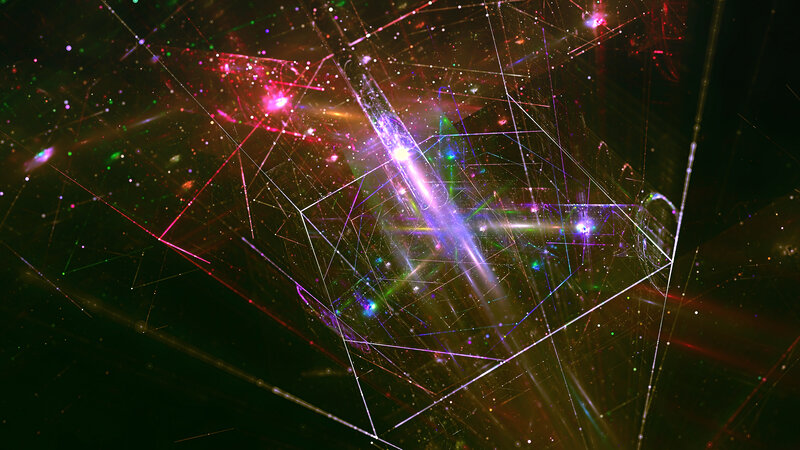 Abstract Geometric Space — Purple, Dramatic